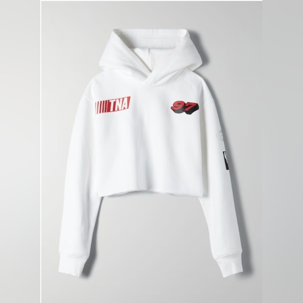 Aritzia TNA Perfect Cropped Hoodie Fleece hoody size 2 Small
